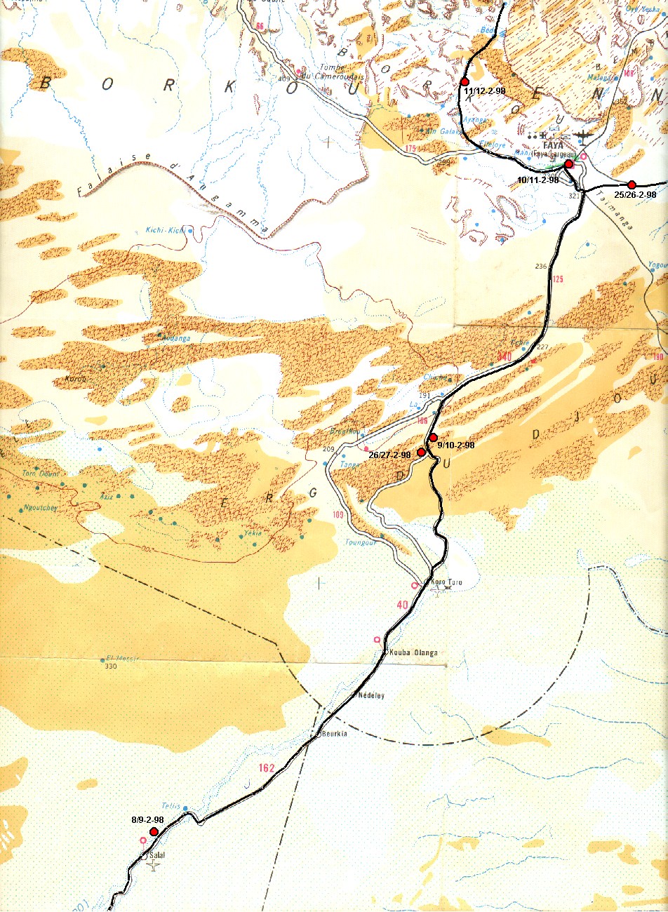 Carte de la région de Faya Largeau