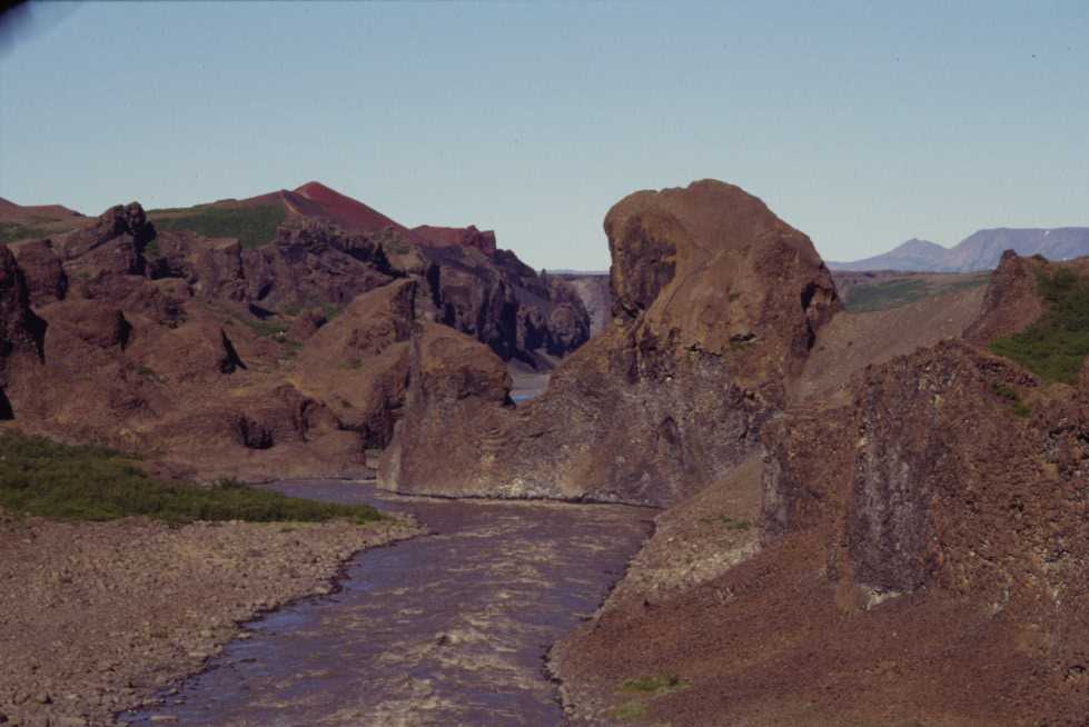 Le cañon de Hólmatungur sur la rivière Jökulsá, le 6 août 1995
