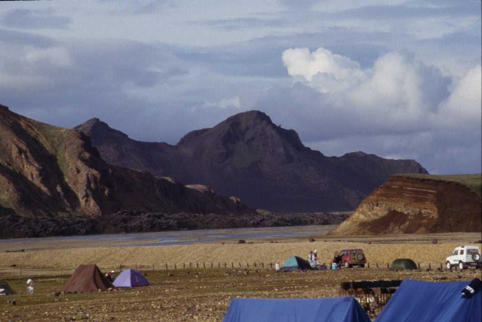 Notre camping du Landmannalaugar, le 13 août 1995