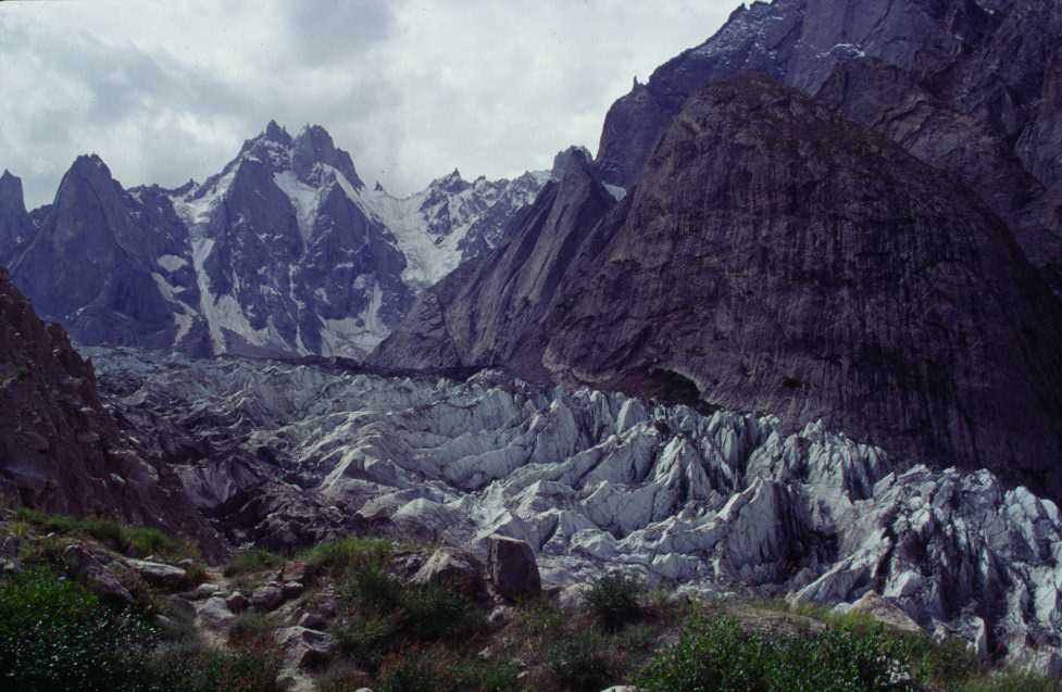 La glacier de Charakusa, le 20 août 1999