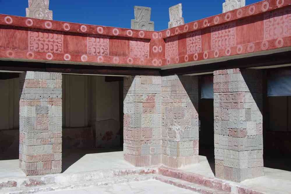 Teotihuacán, patio outrageusement restauré, le 21 janvier 2016