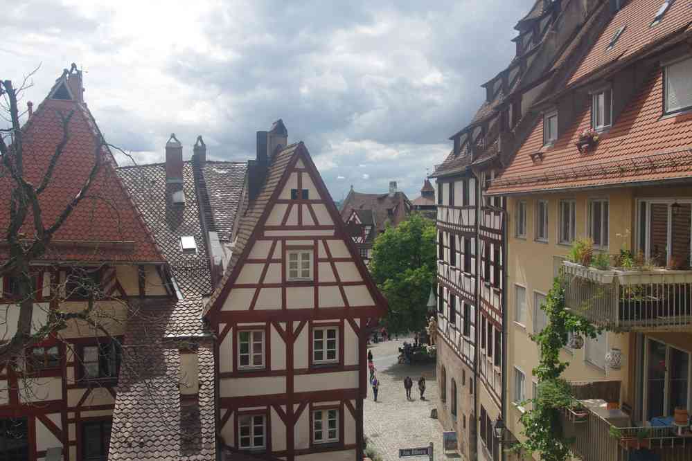Nuremberg, vieux quartier autour de la maison d’Albrecht Dürer, le 4 août 2023