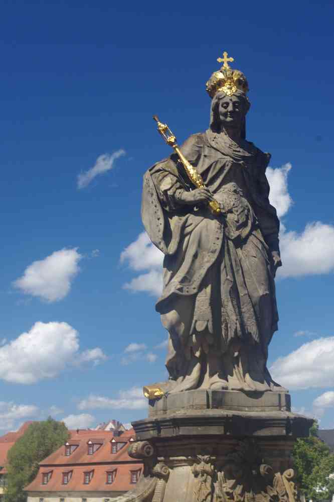 Bamberg, statue de Cunégonde, le 9 août 2023