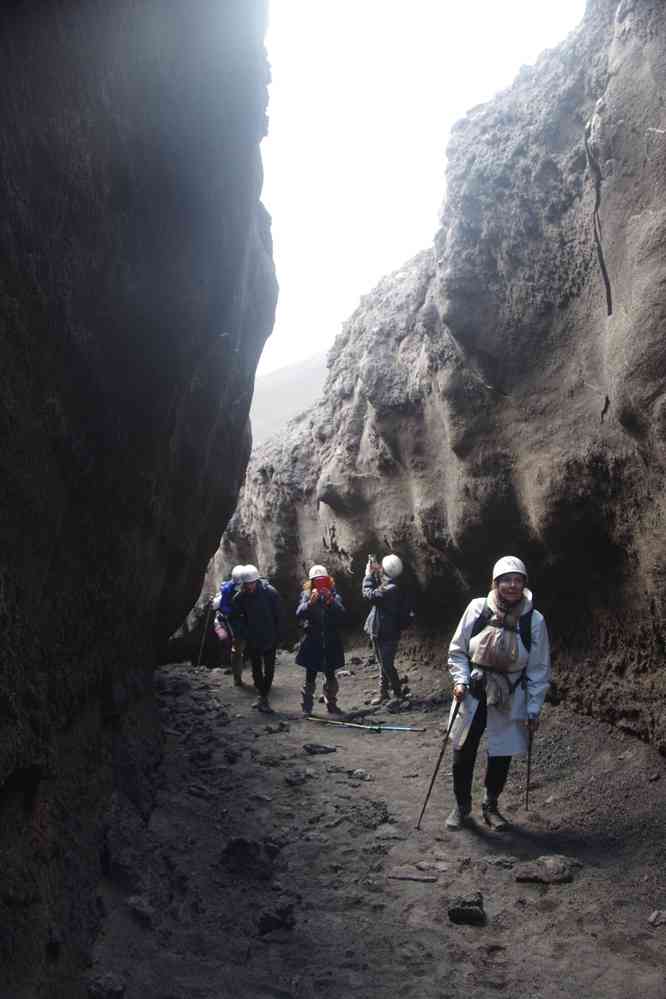 Etna : tunnel de lave près du cratère Barbagallo, le 7 août 2020