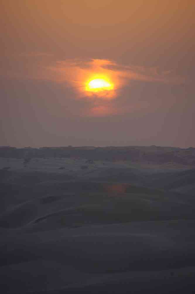 Coucher de soleil dans les dunes de sucre, le 2 avril 2012
