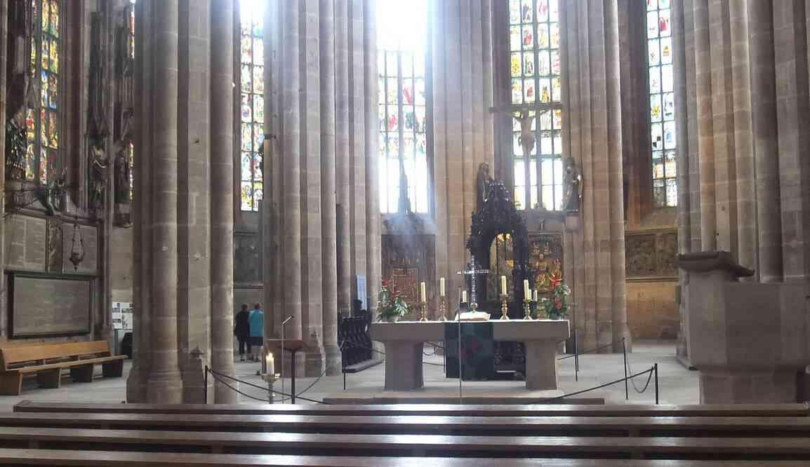 Nuremberg, intérieur de l’église évangélique Saint-Sébald. 17 août 2019