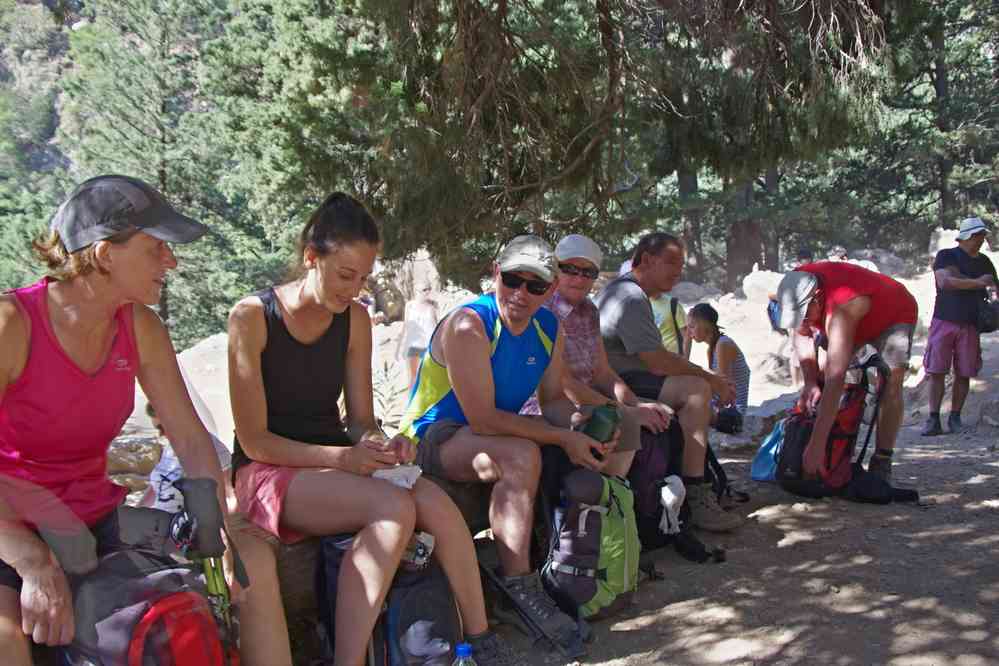 Pause café frappé dans les gorges de Samaria (Φαράγγι Σαμαριάς). Le vendredi 15 août 2014