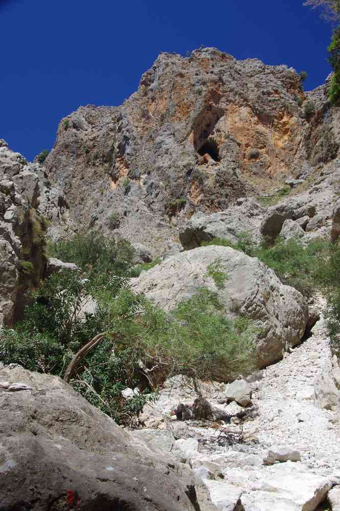 Gorges d’Aradena (Φαράγγι Αράδαινας) : le point où j’ai dû faire demi-tour. Le samedi 16 août 2014