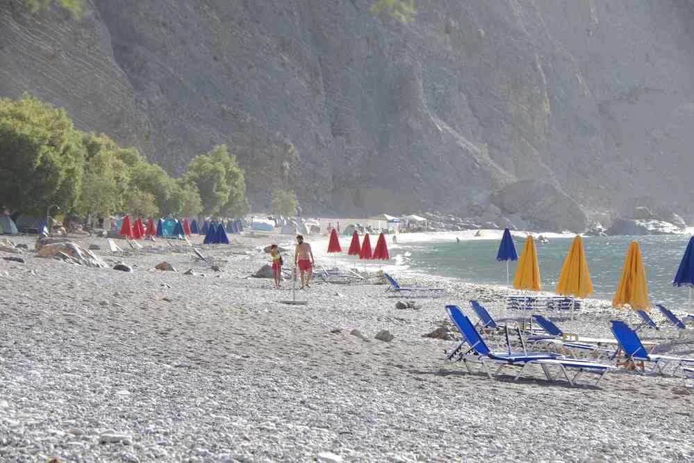 La plage de Glyka Nera (Γλυκά Νερά). Le dimanche 17 août 2014