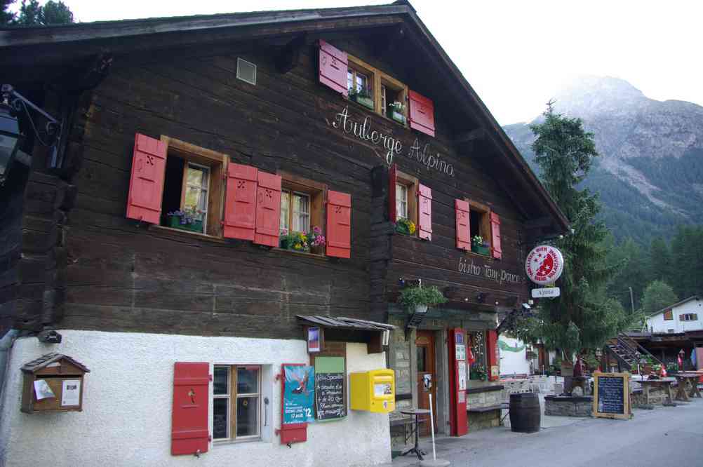 L’auberge Alpina à Zinal. Le lundi 13 août 2012