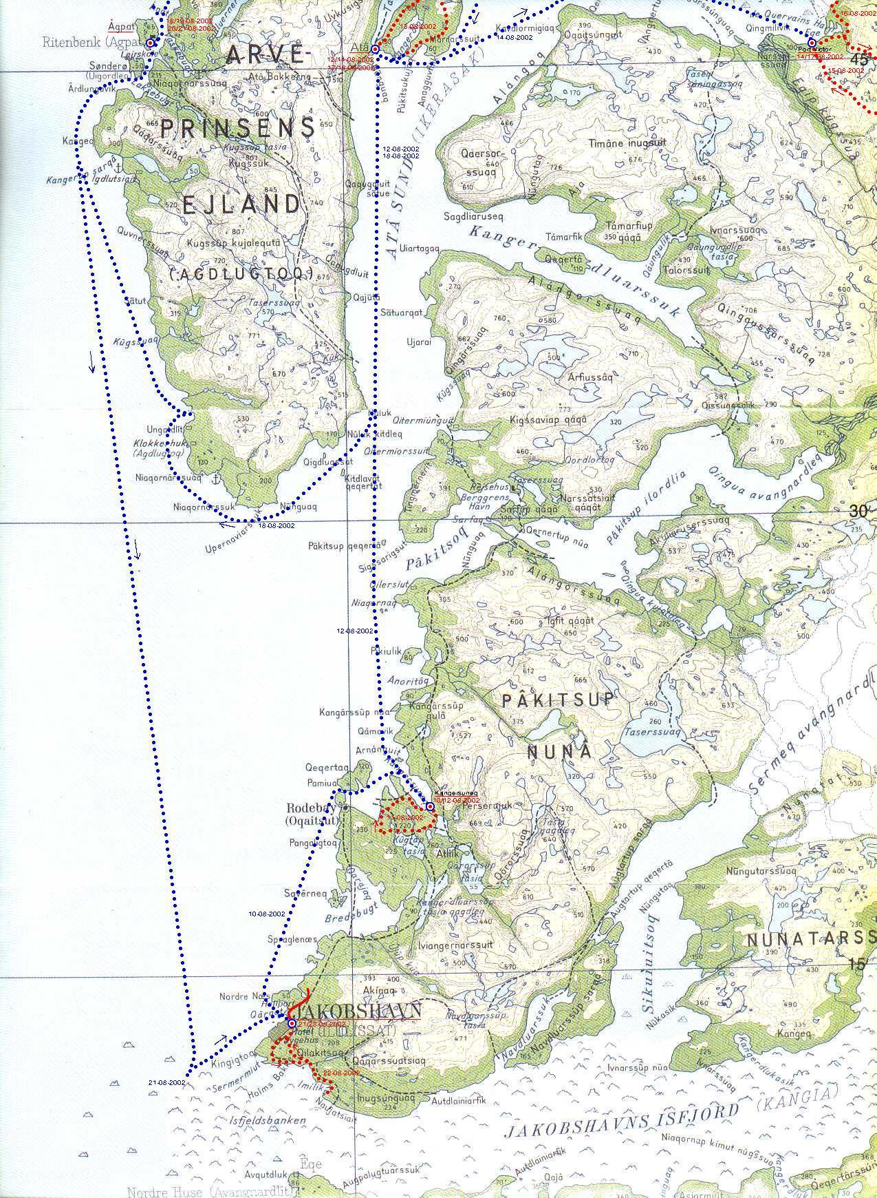 Carte de la région d’Ilulissat
