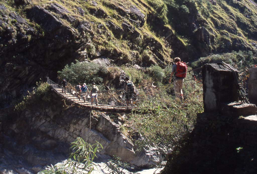 Le pont suspendu de Talbagar, le 24 octobre 1998