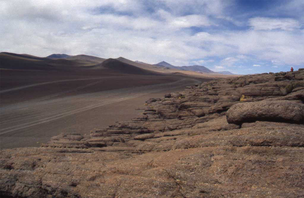 Désert d’altitude dans la région de la laguna Colorada, le 20 août 2000