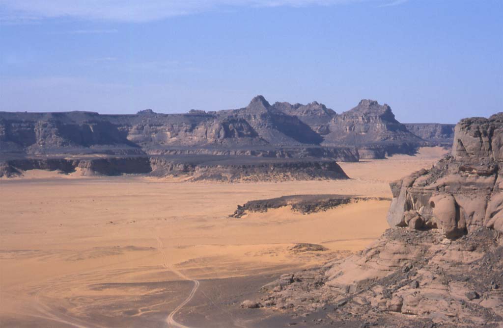 Panorama depuis le sommet de la grande dune, le 19 février 2002
