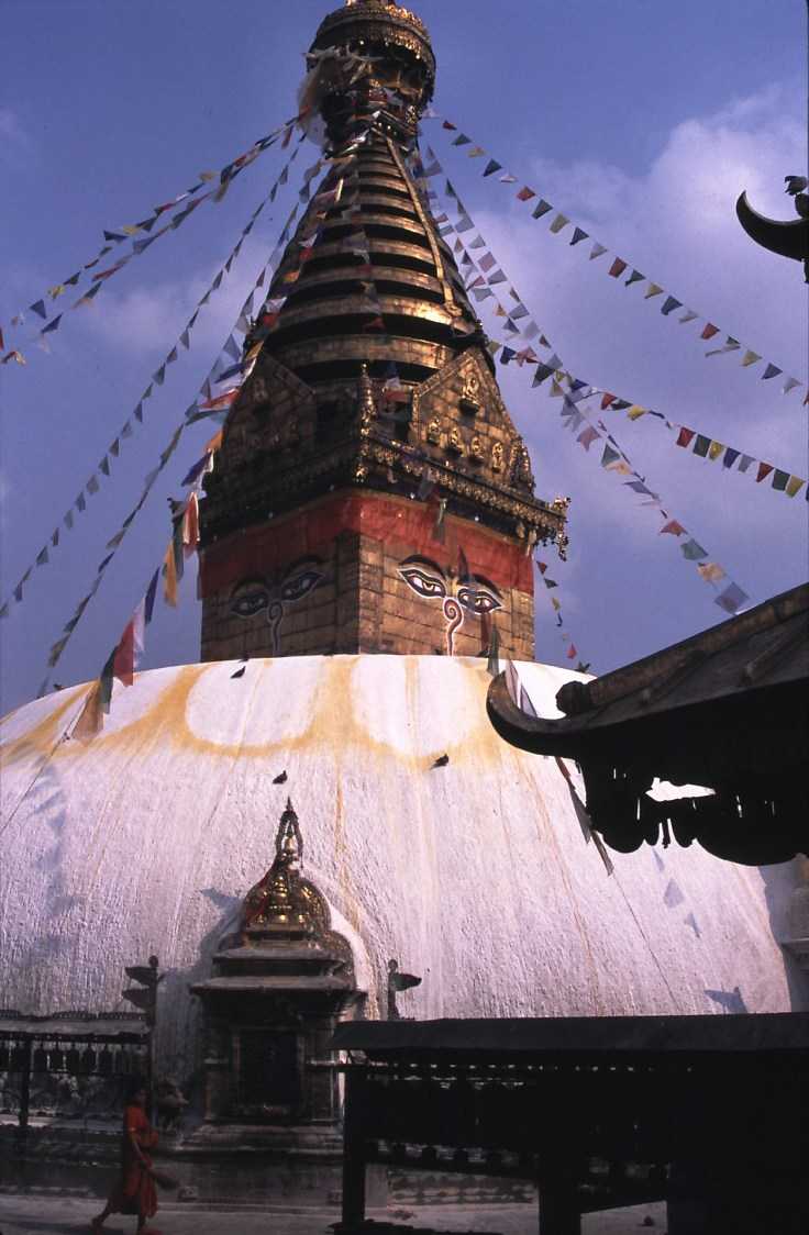 Le stûpa de Swayambunath, le 24 avril 2003