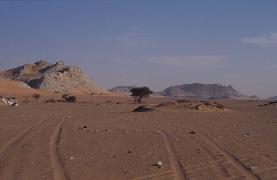 Début de la randonnée dans l’oued Agamgam, le 18 février 2004