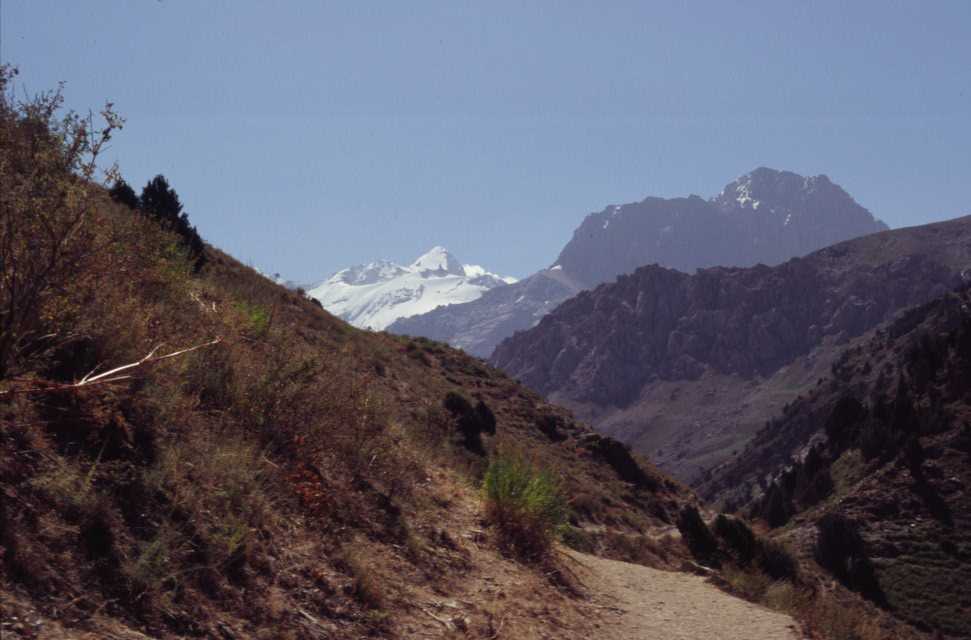 Le mont Chimtarga (5489 m)vu du col de Guitan, le 15 août 2004