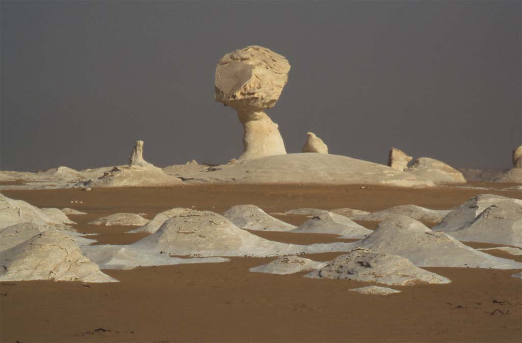 Champignon de calcaire situé non loin du camp (nouveau désert Blanc, 16 avril 2005)
