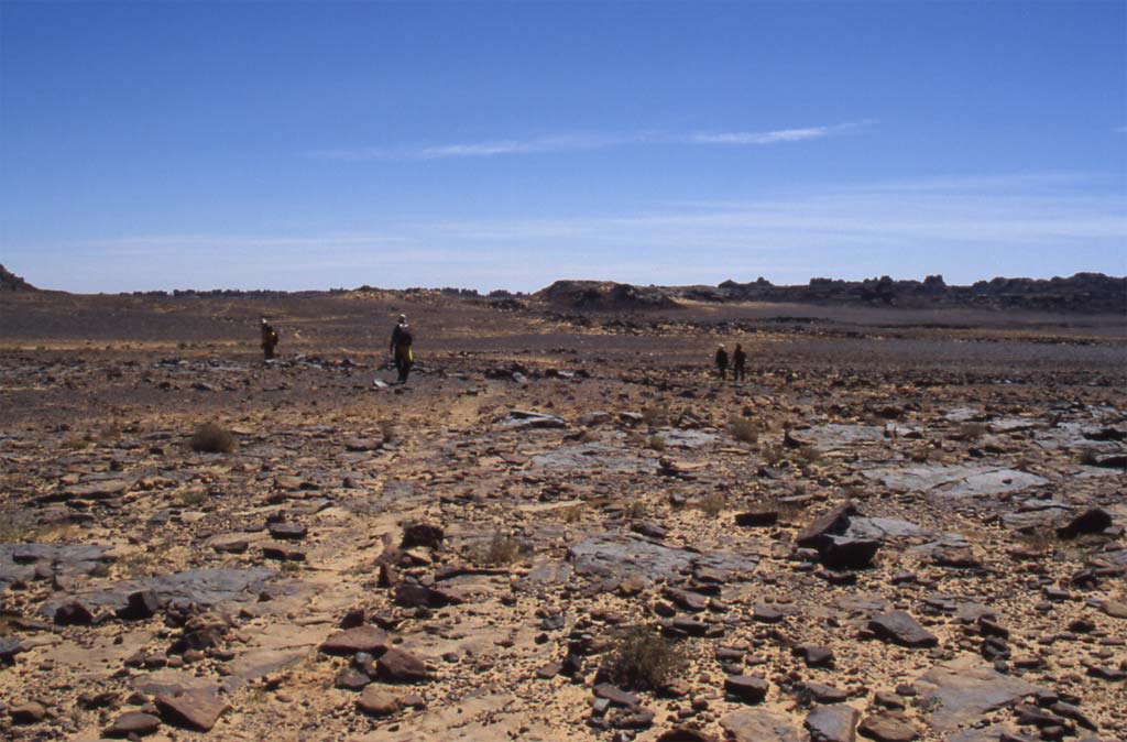 Les austères premiers kikomètres du plateau des Ajjer, le 11 mars 2006