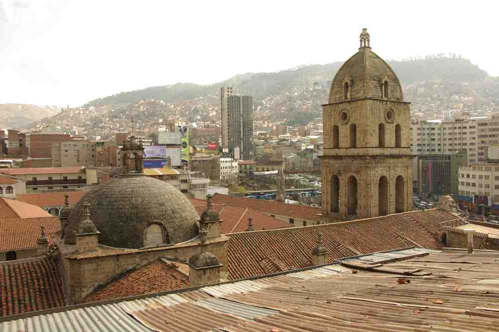 L’église San Francisco dans le centre de La Paz, le 30 juillet 2008