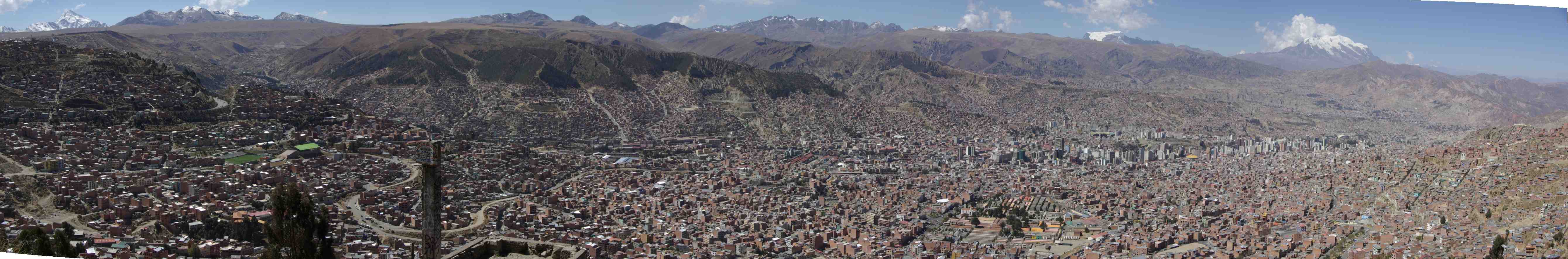 Panorama de la ville de La Paz, le 12 août 2008