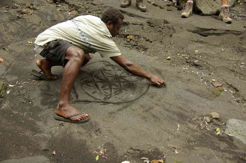 Exécution de dessin sur sable, le 19 août 2011