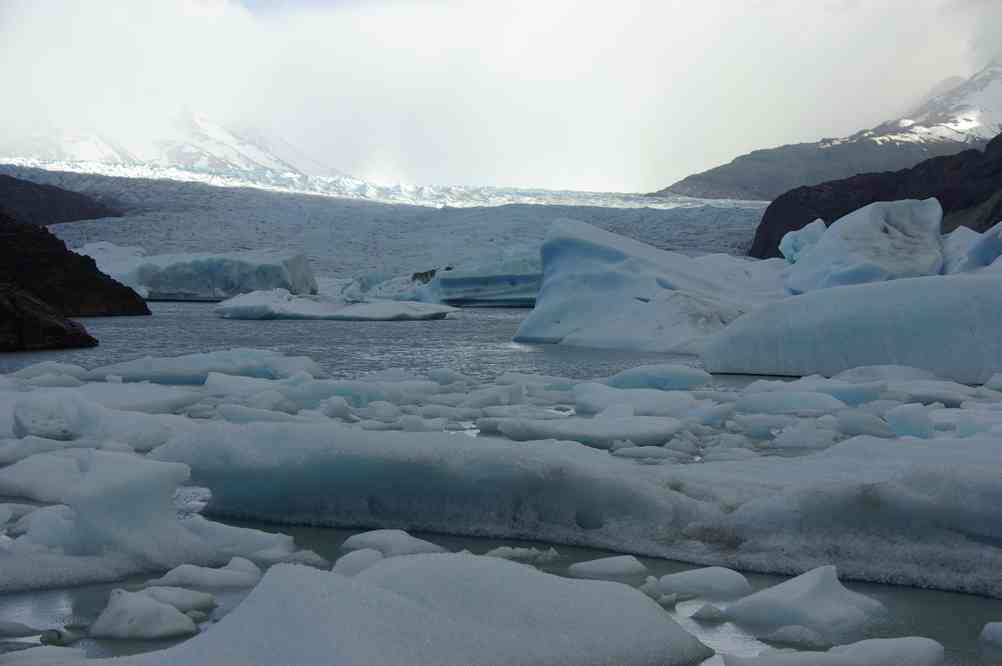 Le glacier Grey et des icebergs, le 18 novembre 2012