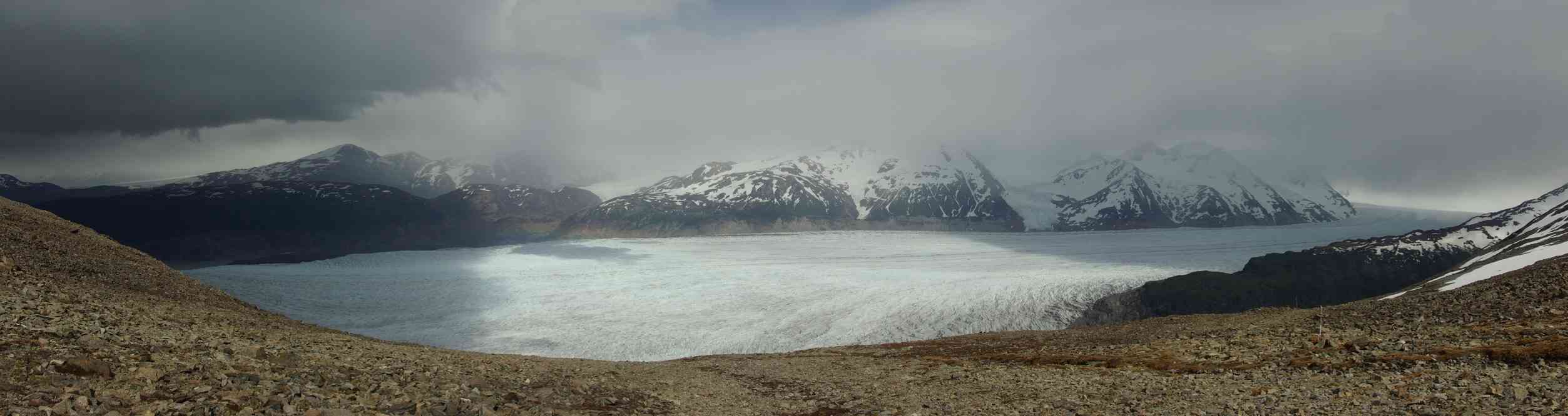 Le glacier Grey vu du col Gardner, le 17 novembre 2012