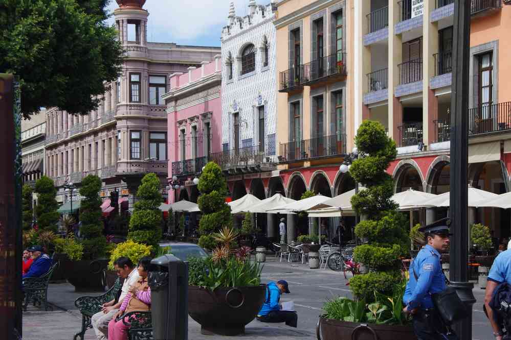 La place du Zocalo à Puebla, le 18 janvier 2016
