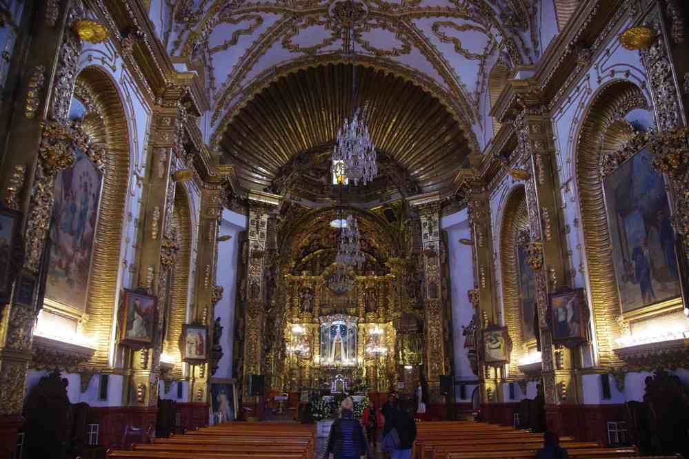 Tlaxcala, intérieur de la basilique ND d’Ocotlán, le 19 janvier 2016