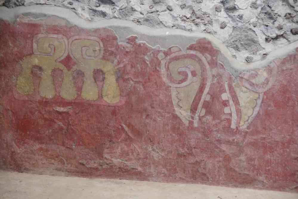 Teotihuacán, fresques du palais de Tetila, le 21 janvier 2016