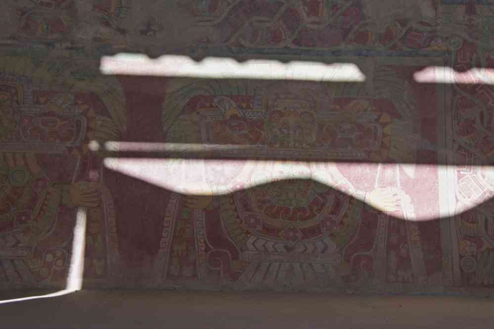 Teotihuacán, fresques du palais de Tetila, le 21 janvier 2016