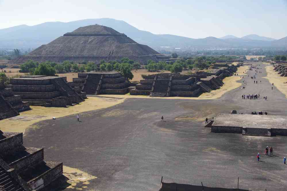 Teotihuacán, vue depuis la pyramide de la lune, le 21 janvier 2016
