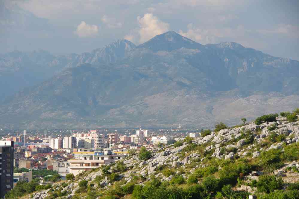 Shkodër vue depuis la forteresse de Rozafa, le 11 juillet 2016