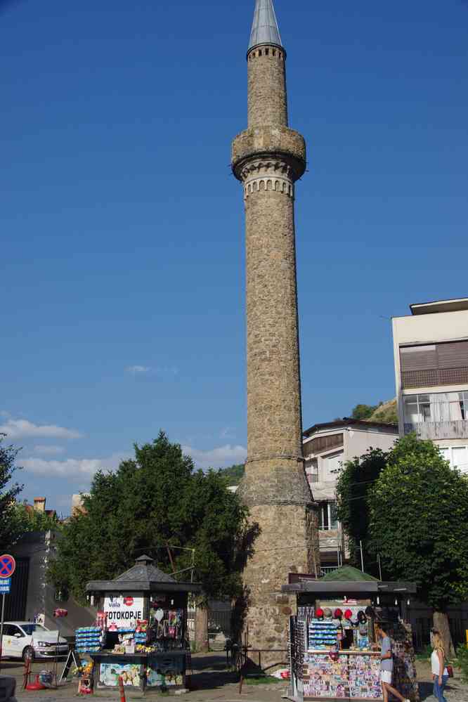 Prizren (Призрен), le minaret Arasta, le 14 juillet 2016