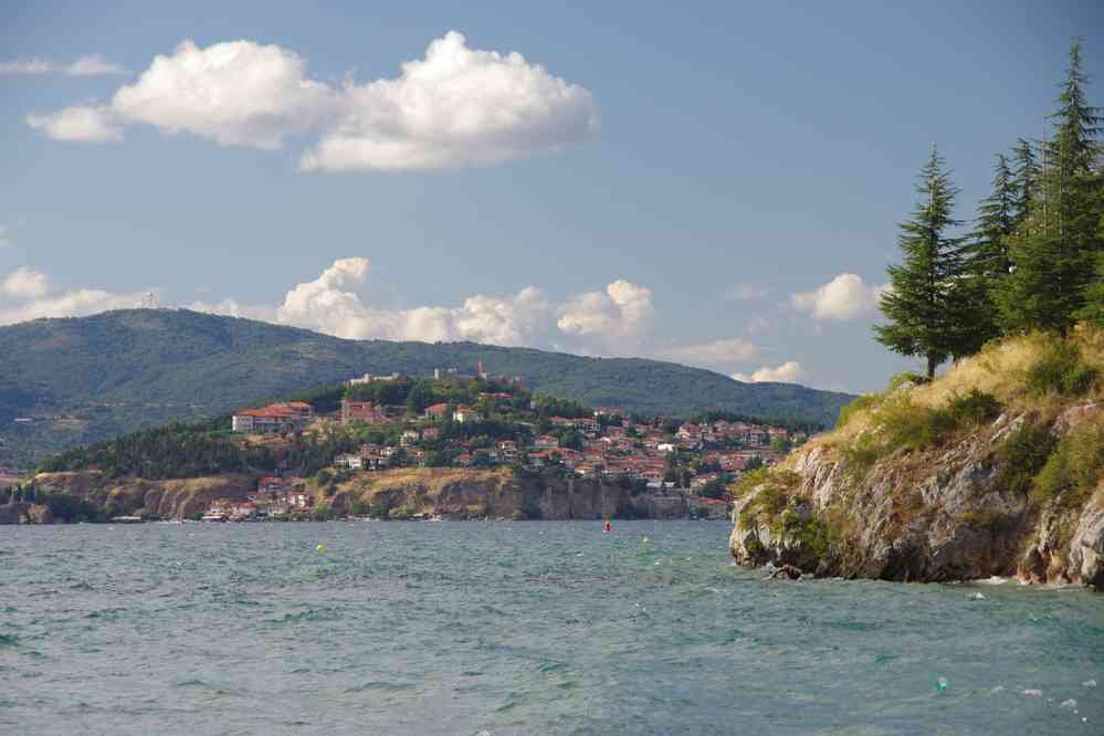 Lac d’Ohrid (Охрид) (vue sur la ville), le 16 juillet 2016