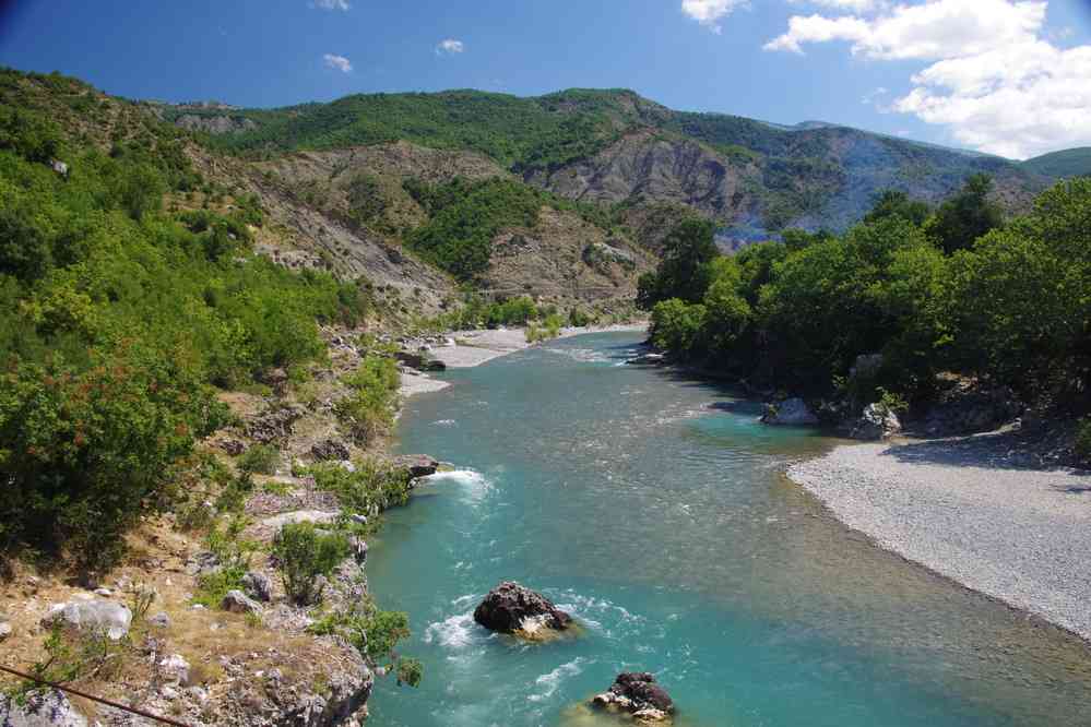 Franchissement de la rivière Vjosë (Αώος), le 19 juillet 2016