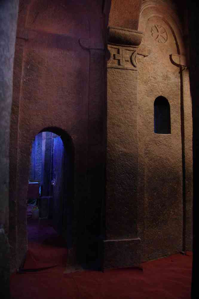 Lalibela (ላሊበላ), église de Bieta Golgotha-Sélassié (ቤተ ጎልጎታና ሥላሴ የጸሎት ቤት), le 9 janvier 2017