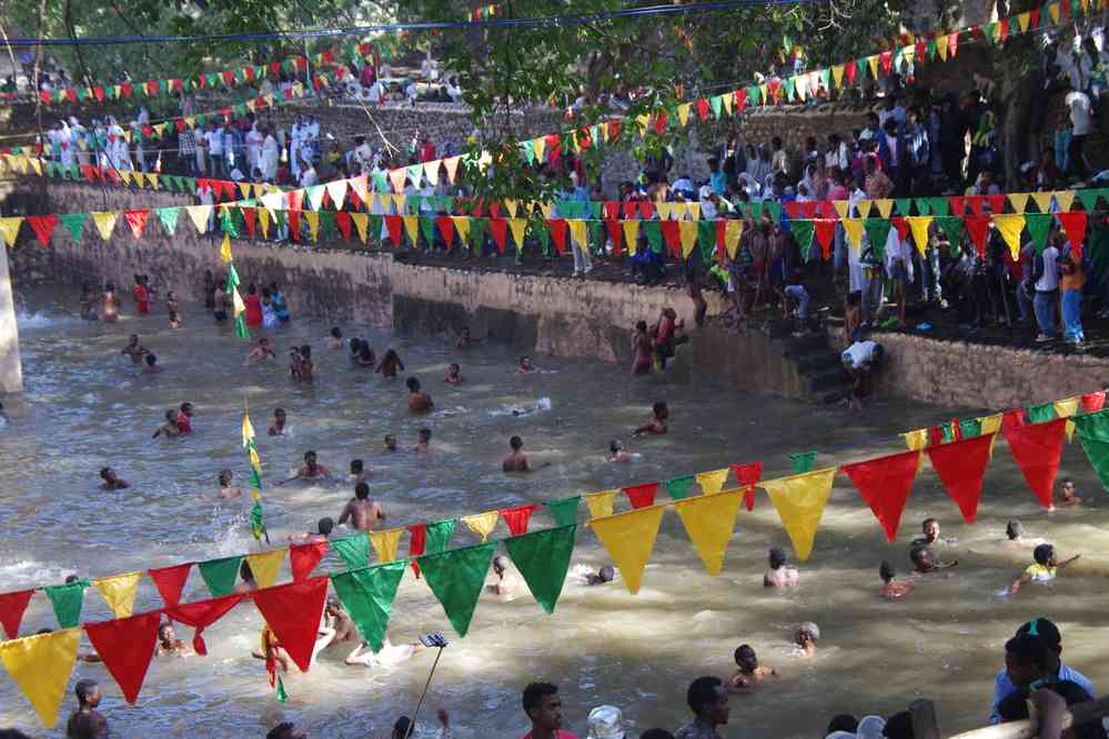 Fête de Saint-Michel à Gondar (ጎንደር). Les bains sacrés de Fasilades, le 20 janvier 2017