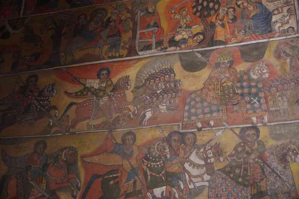 Gondar (ጎንደር), fresques de l’église Debré Birhan Sélassié (የደብረ ብርሃን ሰላሴ), le 20 janvier 2017