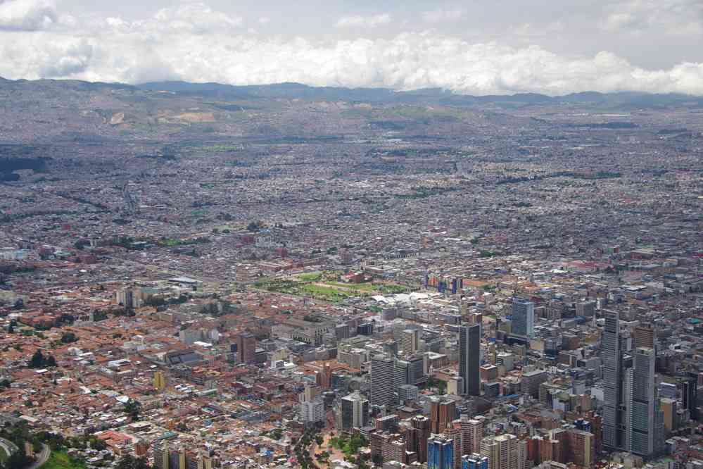 Bogotá, vue depuis la colline de Monserrate, le 23 janvier 2018