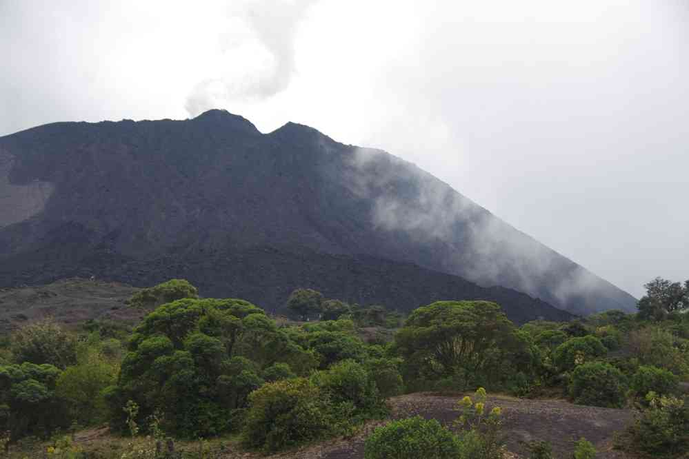 Le sommet du volcan Pacaya, encore actif, le 11 février 2020