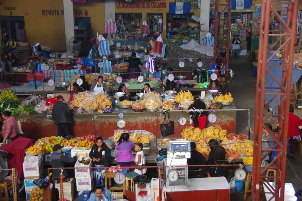 Halte au marché couvert de Chiantla près de Huehuetenango, le 15 février 2020