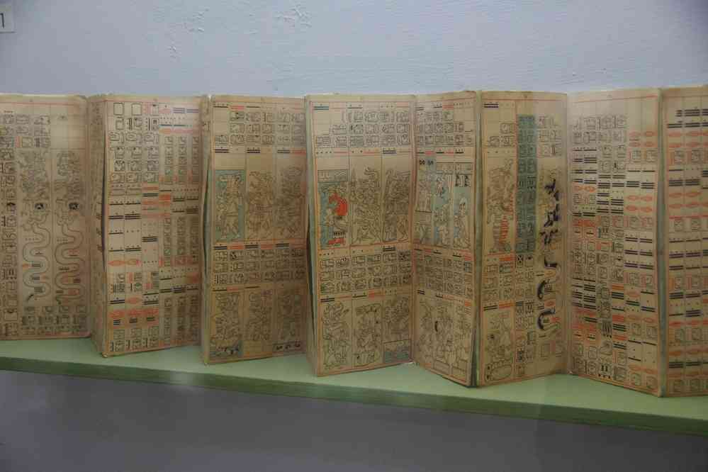 Guatémala, copie du codex de Dresde, musée d’archéologie et d’éthnologie, le 22 février 2020