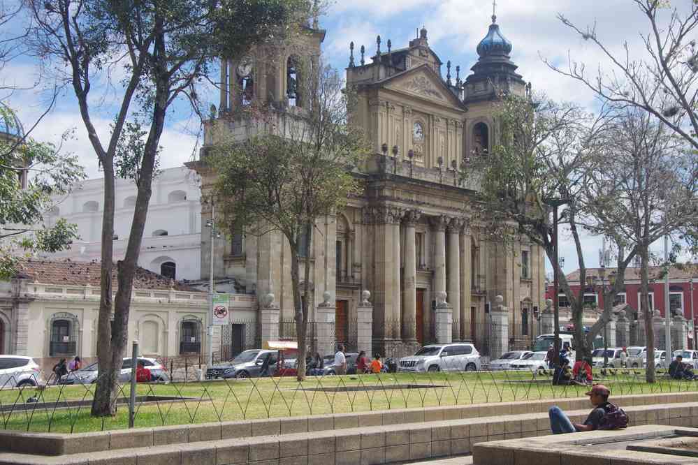 Guatémala, place de la Constitution, le 22 février 2020. Cathédrale de Guatémala