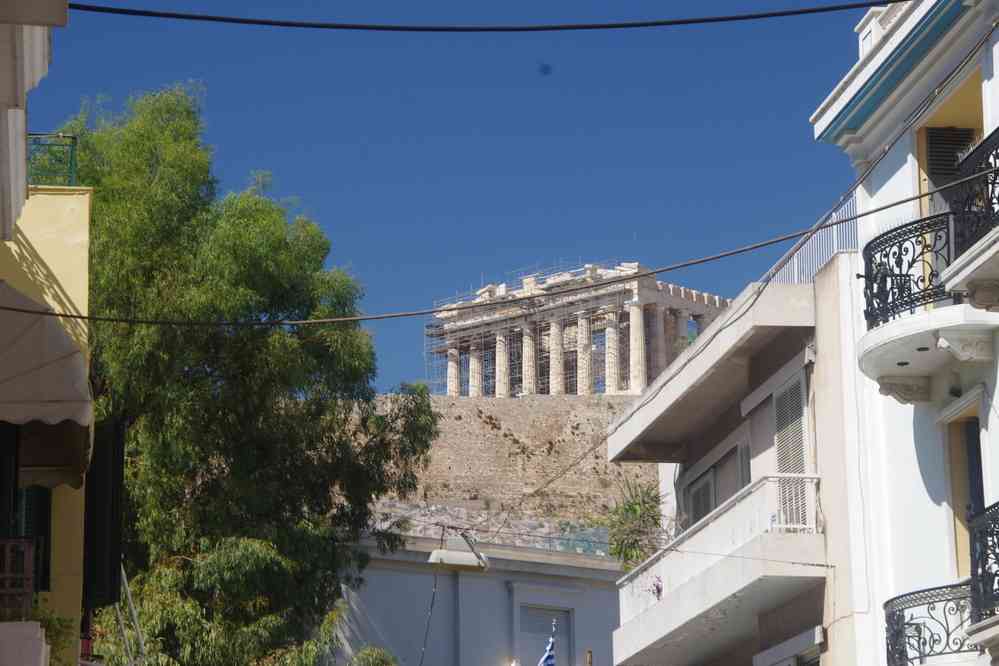 Hôtel avec vue sur le Parthénon, le 2 juillet 2021