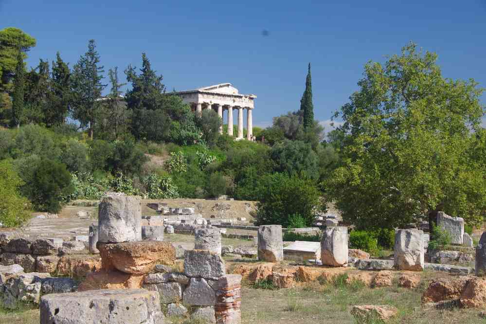 Agora antique d’Athènes (Αθήνα). Temple d’Héphaïstos, le 3 juillet 2021