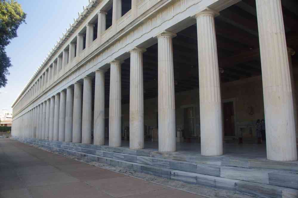 Agora antique d’Athènes (Αθήνα). Stoa d’Attale, le 3 juillet 2021