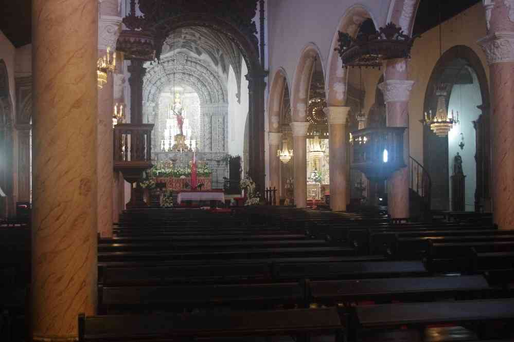 Ponta Delgada, intérieur de l’église Matriz. Igreja Matriz de São Sebastião, le 7 juillet 2023