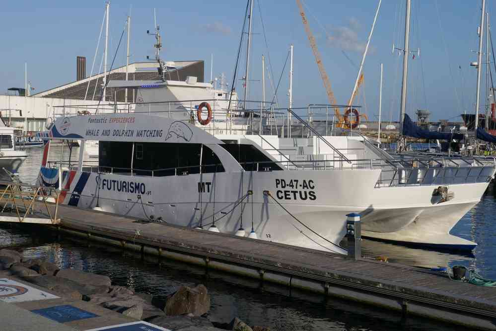 Le catamaran sur lequel j’ai navigué. Excursion en mer depuis Ponda Delgada, le 7 juillet 2023